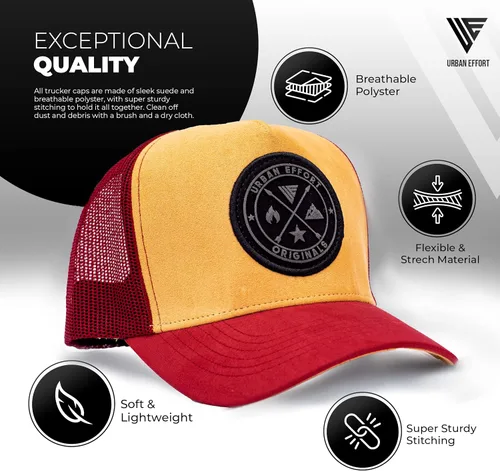 Miniatura 161 de Urban Effort Gorra trasera de malla, para hombres y mujeres, gorra de béisbol de 5 paneles, gran cierre a presión para caza y senderismo