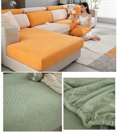 Miniatura 6 de Funda elástica para cojín de asiento de sofá, protector de muebles, funda de repuesto para cojín individual con bandas elásticas, protector