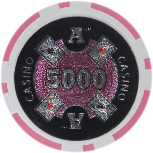 Miniatura 6 de Brybelly Ace Casino Poker Chip - Compuesto de arcilla pesada de 0.49 oz, paquete de 50 $10000 naranja