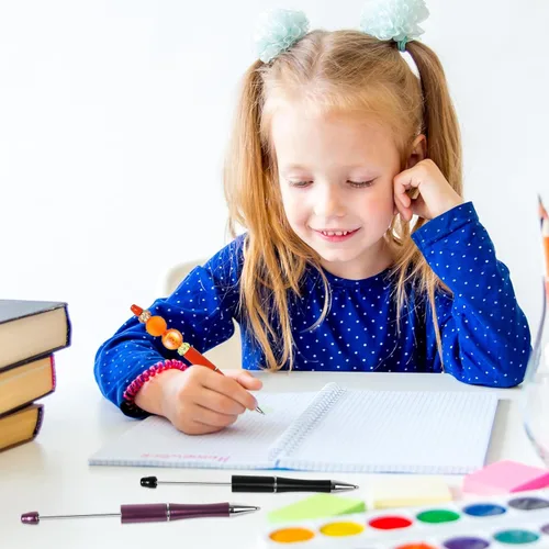 Miniatura 6 de Whaline 24 bolígrafos de cuentas de Halloween, color naranja, morado, negro, bolígrafo de tinta de gel, bolígrafos retráctiles para escribir