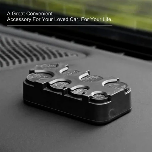 Miniatura 7 de anso Euro Coin Holder Case Money Storage Box Wallet Organizer (negro)