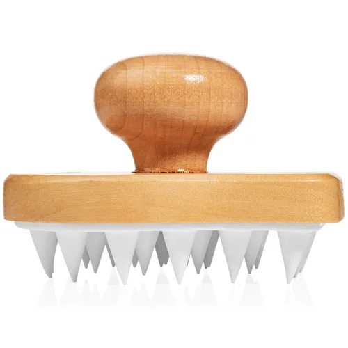 Miniatura 7 de GranNaturals Cepillo limpiador de champú de madera, masajeador de cuero cabelludo de ducha para hombres y mujeres, exfoliante de cabeza con cerdas