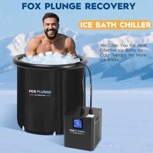 Miniatura 2 de Enfriador de baño de hielo de 1/3HP para bañeras de inmersión fría, con bomba sumergible, mangueras y pantalla LED, sistema de enfriamiento de agua