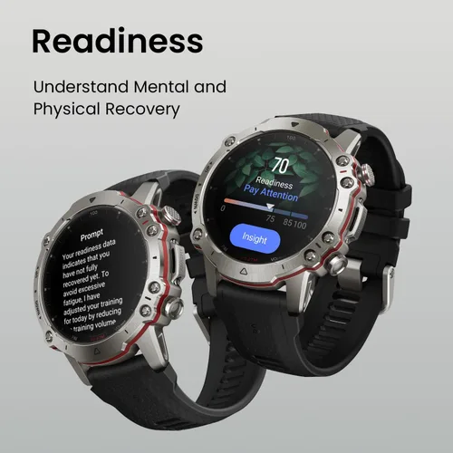 Miniatura 7 de Amazfit Falcon Reloj Inteligente Premium 49mm, Reloj de Fitness, GPS de Banda Dual, Entrenador de Fitness AI, Titanio, Batería de 14 Días, Negro