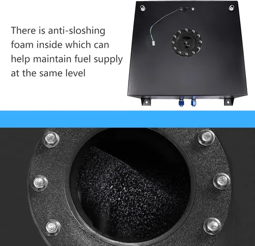Miniatura 4 de Tanque de gas para celdas de combustible de 15 galones, de aluminio pulido con tapa y nivelador, 60L, color negro