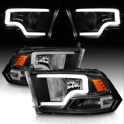 Miniatura 4 de AmeriLite para 2009-2018 Dodge Ram 1500 2500 3500 Camion Faros LED de Barra Negros de Reemplazo, Pareja - Lado del Conductor y del Pasajero