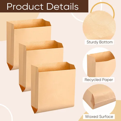Miniatura 3 de Bolsa de papel kraft encerada para higiene femenina, para baño de negocios, dispensadores personales de 7.5 x 10 pulgadas, bolsas de papel