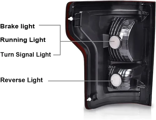 Miniatura 9 de G-PLUS Juego de luces traseras compatibles con Ford F150 2015 2016 2017, luces traseras izquierda y derecha, luces de freno con bombilla lente