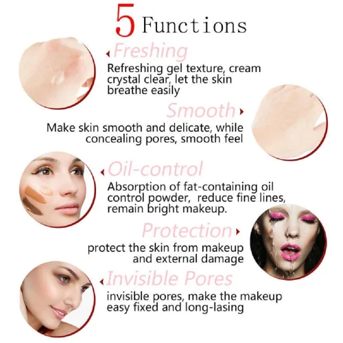 Miniatura 5 de PHOERA - Paquete de 2 imprimaciones para maquillaje facial, encogimiento de poros, arrugas que eliminan las líneas finas, hidratación, Clean
