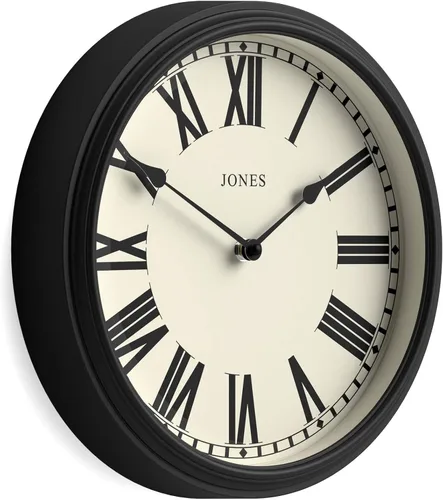 Miniatura 7 de JONES CLOCKS® Reloj de pared Hackney Reloj clásico de números romanos 12 pulgadas Verde Diseño tradicional para cocinas, pasillos o espacios