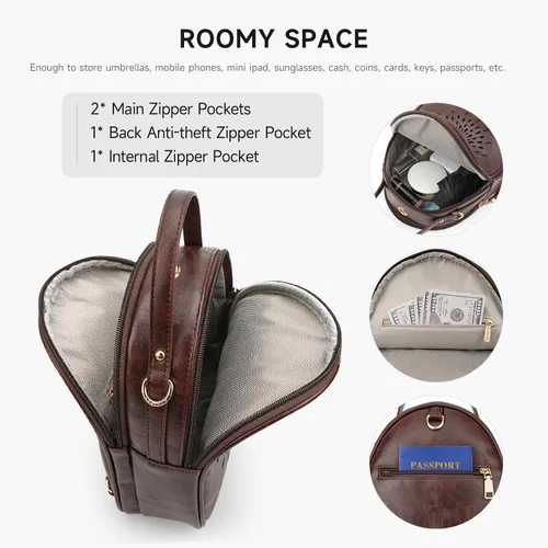 Miniatura 27 de T1953 Mochila para mujer, de piel sintética, para regalo para niñas y mujeres