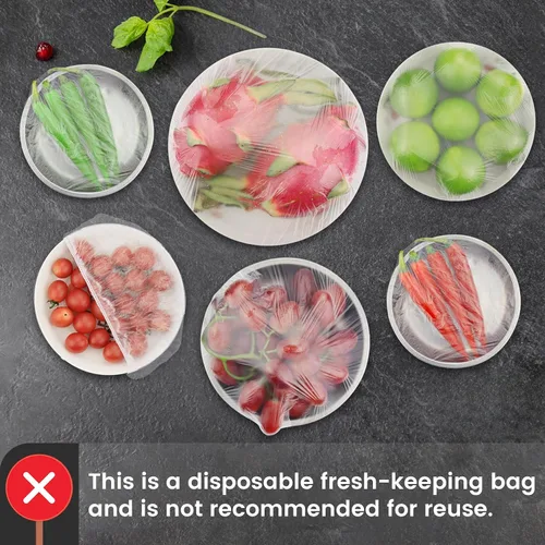 Miniatura 5 de Nanaborn Bolsas de conservación fresca, 200 unidades, con fundas elásticas desechables retráctiles para almacenamiento de alimentos