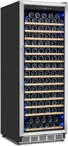 Miniatura 9 de ORYMUSE Refrigerador de vino de doble zona independiente de 175 botellas, refrigerador de vino integrado de gran capacidad de 24 pulgadas