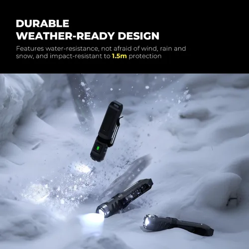 Miniatura 7 de HOKOILN Linterna de llavero, brillante 650 lúmenes USB-C recargable, mini linterna impermeable, pequeña luz de bolsillo para transporte diario