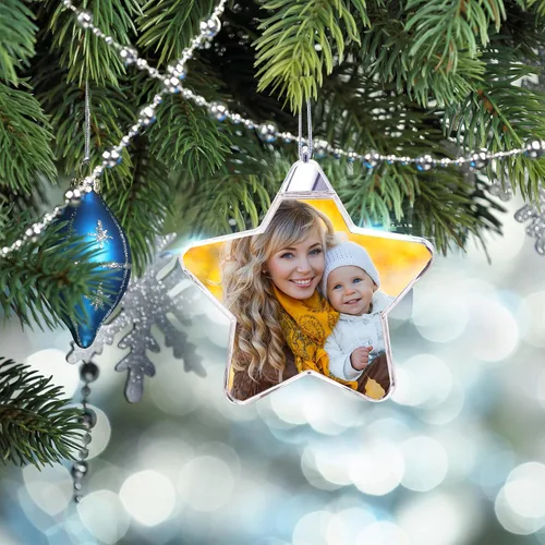 Miniatura 2 de Adornos de bola de Navidad personalizados para añadir un texto y foto que desee – Imagen personalizada X'Mas árbol colgante decorativo Fiestas