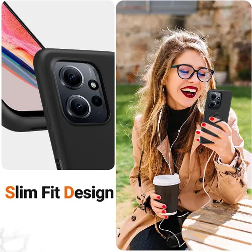 Miniatura 4 de Para Xiaomi Redmi Note 12 4G Caja Del Teléfono Con Protector De Pantalla De Vidrio, Soporte De Anillo Giratorio De 360 ° Kickstand/Stand Silicona