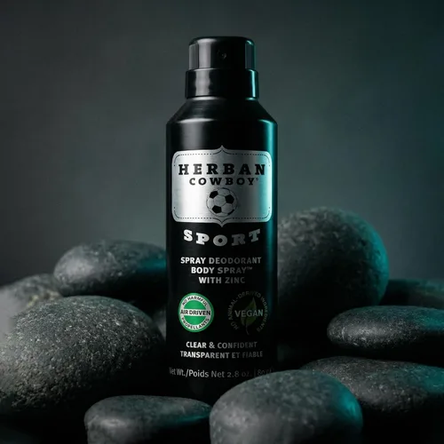 Miniatura 7 de Herban Cowboy Desodorante en spray seco Sport – Desodorante en aerosol seco para hombre de 2.8 onzas mejorado con perejil, romero y salvia, sin
