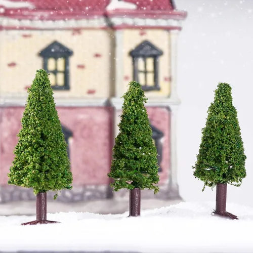 Miniatura 4 de BESPORTBLE 15 unids árboles modelo miniatura paisaje paisaje cedro mini árbol de Navidad modelo para bricolaje paisaje verde paisaje