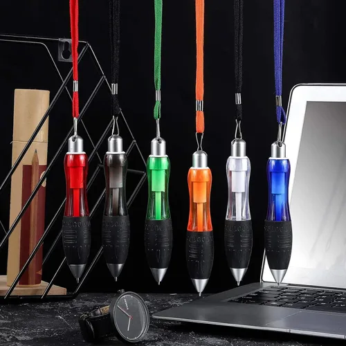 Miniatura 4 de Tenare 5 bolígrafos grandes y gruesos con 10 repuestos azules extra, bolígrafo grueso para manos de artritis, bolígrafo de agarre ancho con cuerda