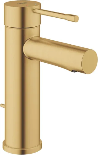 GROHE 32216GNA Essence, grifo de baño tamaño S de un solo orificio de un solo mango, 1.2 GPM, amanecer fresco cepillado (oro cepillado)