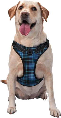 Miniatura 10 de Arnés para perro sin tirones, Royal Stewart Tartán clásico rojo escocés a cuadros ajustable reflectante transpirable Oxford chaleco suave para Royal