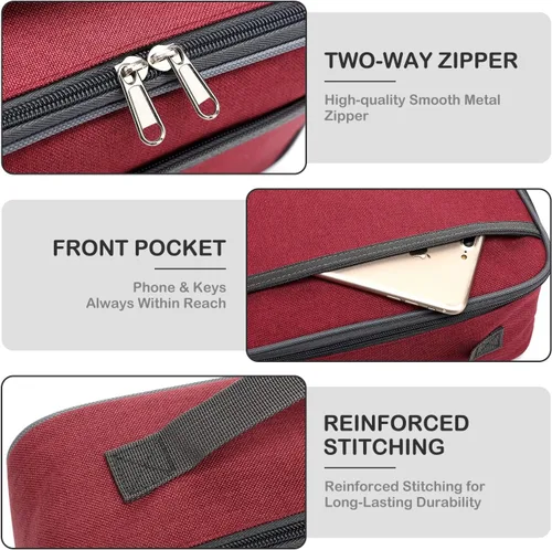 Miniatura 5 de FlowFly Lonchera para niños, bolsa suave aislada, mini hielera para el regreso a clases, kit de bolsa térmica para comidas, para niñas, niños, Rojo