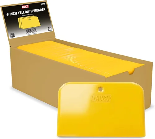 Miniatura 10 de LAUCO Esparcidores de relleno corporal (100 piezas) – Esparcidor de plástico reutilizable amarillo para rellenos automotrices, masillas, esmaltes