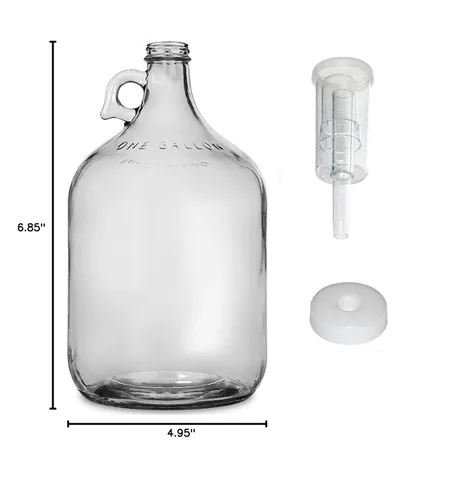 Miniatura 8 de FastRack fermentador de vino de vidrio incluye Airlock, capacidad de 1 galón, transparente (B00BEYREIW), 1 unidad (paquete de 1) y doble burbuja