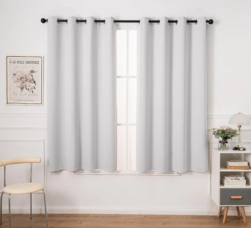 Miniatura 78 de PI Cortinas opacas para dormitorio, tratamiento de ventana con aislamiento térmico de anillo superior, cortinas oscurecedoras de habitación
