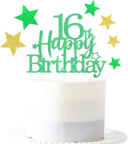 Miniatura 59 de Decoración brillante para tarta de primer cumpleaños feliz con estrella, adornos personalizados para tarta de 1 cumpleaños, decoraciones de fiesta