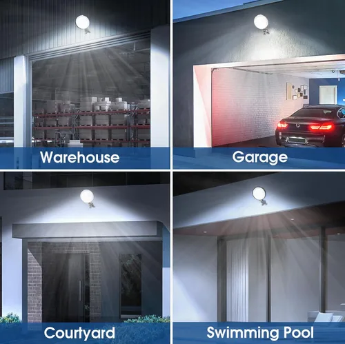 Miniatura 7 de Luz LED de granero, 150 W, 20000 lúmenes, iluminación exterior del atardecer al amanecer con fotocélula de ángulo ajustable, luz diurna de 6500 K