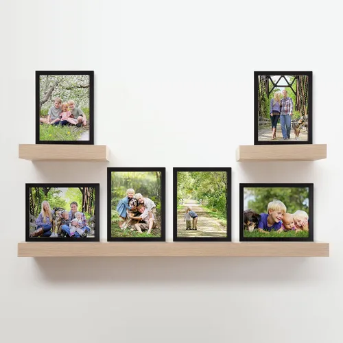 Miniatura 5 de Lavish Home - Juego de 6 marcos de fotos de 5 x 7 pulgadas con soporte y ganchos para pared de galería o retrato familiar, decoración de pared