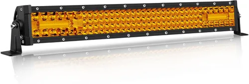 Barra de Luz LED Ámbar de 20 Pulgadas, Niking Auto 150W Barra Combinada Spot Flood de Cuatro Filas Súper Brillante Luz LED de Trabajo de Conducción