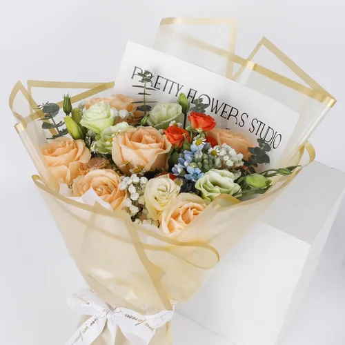 Miniatura 5 de NESCCI Papel de regalo de flores de 20 hojas, papel de regalo de ramo floral impermeable, suministros de floristería, papel de embalaje para boda