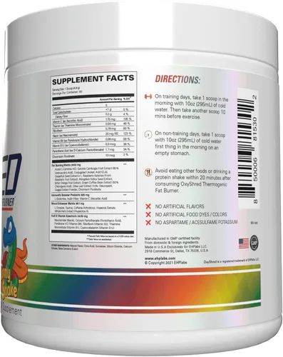Miniatura 10 de EHP Labs OxyShred Polvo de Pre Entrenamiento - Polvo de Preentrenamiento con L Glutamina y Acetil L Carnitina, Bebida de Impulso de Energía