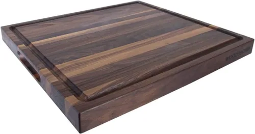 Miniatura 11 de Tabla de Cortar Grande de Madera de American Cherry - Un Bloque de Carnicero que Viene con Ranura para Jugos para Cortar Carne y Verduras Jugosas