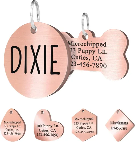 Miniatura 14 de Ultra Joys Etiquetas de identificación personalizadas de perros y gatos para mascotas, etiquetas de identificación personalizadas en la parte