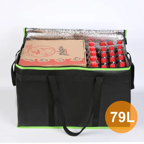Miniatura 22 de Bodaon Paquete de 10 bolsas aisladas para entrega de alimentos para comidas calientes y frías, bolsas térmicas y enfriadoras, bolsa aislante de Negro