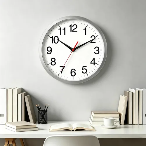 Miniatura 2 de Rohioue Reloj de pared de 12 pulgadas, moderno, funciona con batería, silencioso, sin tictac, analógico, decorativo para dormitorio, cocina, baño