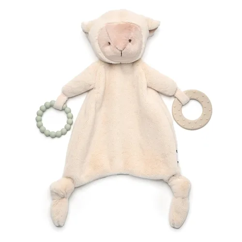 Loveys para bebés, Lovey incluye mordedor de silicona, manta de seguridad de animales de peluche suave, juguete para acurrucarse, para niños y niñas