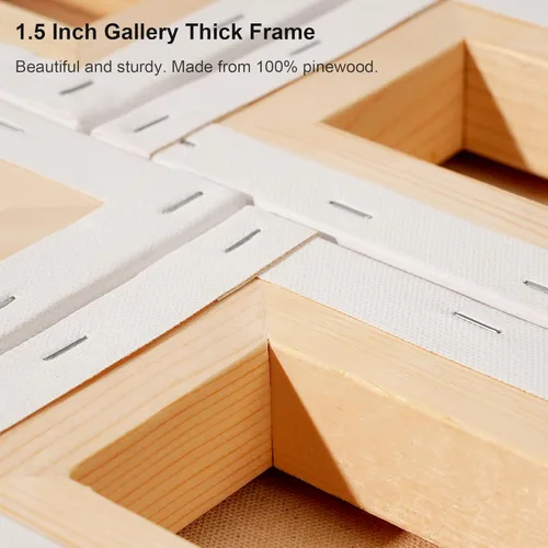 Miniatura 4 de AUREUO Lienzo envuelto para galería de 4 x 4 pulgadas, profundidad de 1.5 pulgadas, paquete de 4 unidades, 10 onzas con triple imprimación de gesso
