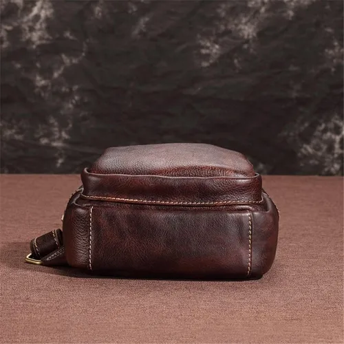 Miniatura 6 de Ztimi Bolso de hombro para hombre, bolso de mensajero, bolso de pecho para hombre, bolso cruzado casual, bolso retro pintado a mano