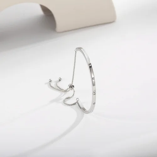 Miniatura 7 de WOWORAMA Pulseras deslizantes ajustables para mujer, pulsera de amistad para mujer, pulsera bolo de oro, oro blanco, oro rosa