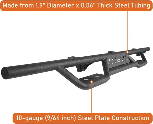 Miniatura 6 de u-Box Gladiator - Estribo de 6.9 pulgadas para Jeep Gladiator JT 2020-2026, dos rieles deslizantes tubulares antideslizantes para escaleras