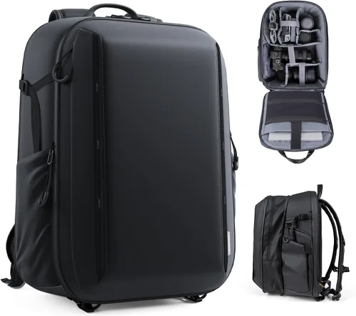 RaLeno Mochila para cámara, 22L+5L (compartimento expandible) Funda impermeable para cámara con bolsillo lateral de acceso rápido para cámara DSLR