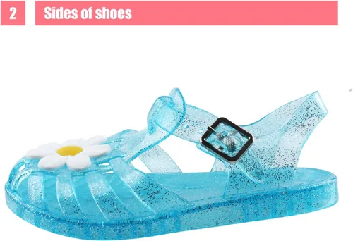 Miniatura 3 de Amtidy Jelly Shoes for Girls, Snow Queen Princess Birthday Sandals for Little Girls, Frozen Inspired Party Cosplay Costumes Dress Flats