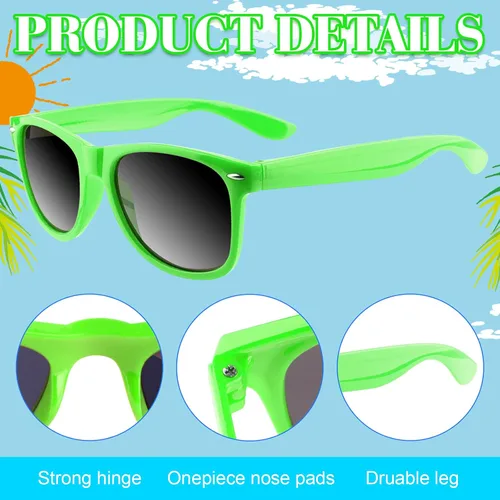 Miniatura 65 de Morcheiong Paquete de 12 lentes de sol de fiesta a granel para cumpleaños, fiesta de verano, bolsas de regalo, regalos