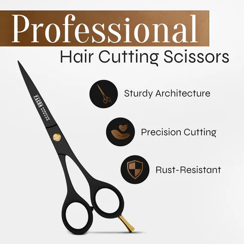 Miniatura 2 de Facón Tijeras de corte de pelo, tijeras profesionales para el cabello de 6.5 pulgadas, tijeras de peluquería con borde de afeitar, tijeras de corte