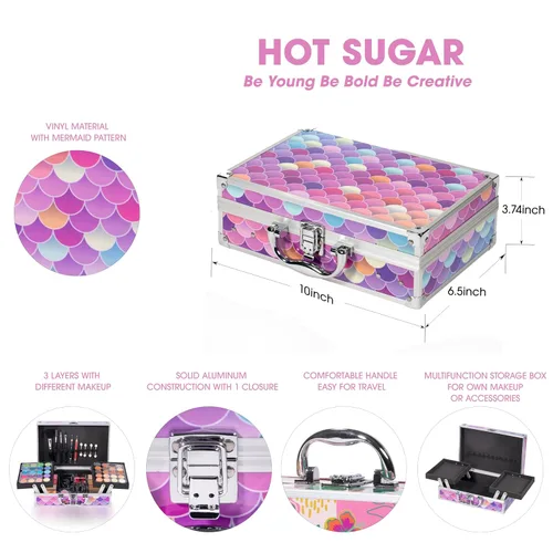 Miniatura 2 de Hot Sugar Kit de maquillaje para niñas de 10 a 12 años, juego de maquillaje para niñas de 8 a 12 años, 14 a 16 años, caja de belleza con cosméticos