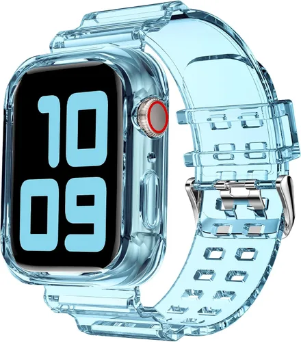 Miniatura 49 de DABAOZA - Correa compatible con Apple Watch de 49 mm, 46 mm, 45 mm, 44 mm, 42 mm, 41 mm, 40 mm, 38 mm, con protector, correa de TPU brillante